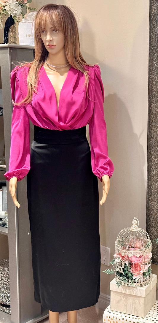 Chic High-waist Straight fit Satin Skirt