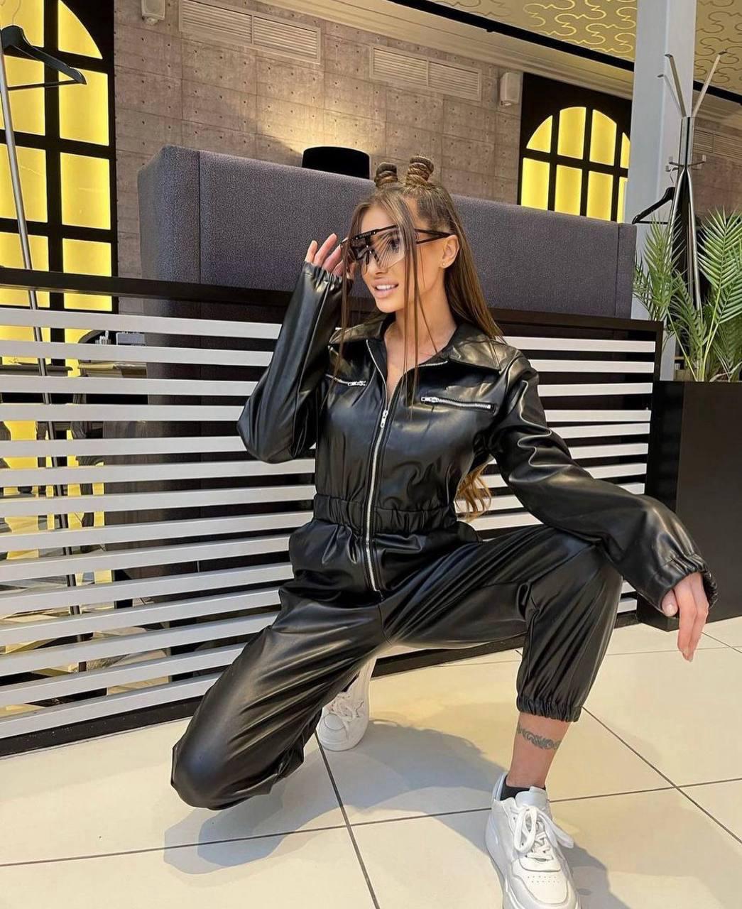 Faux leather Jump Suit